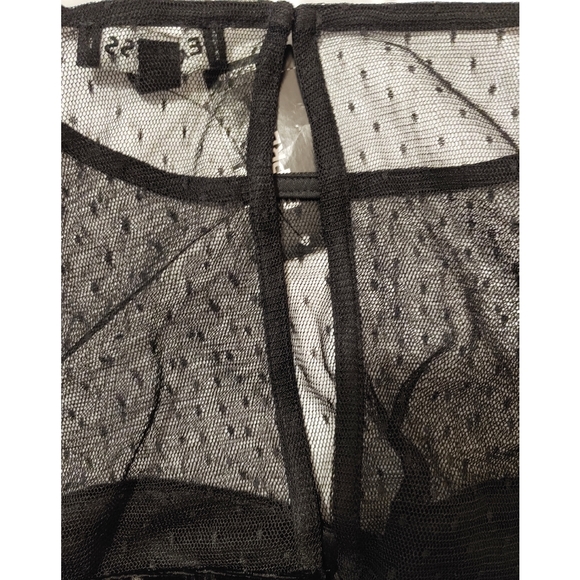 Express Black Velvet & Dobby Mesh Cutout mini dress, size 2 NWT - Picture 6 of 6